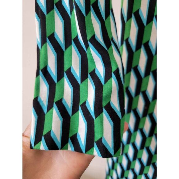 DVF × Target Women's Long Sleeve Midi Arrow Geo Green Wrap Dress Size M FAST SHI - Picture 4 of 8